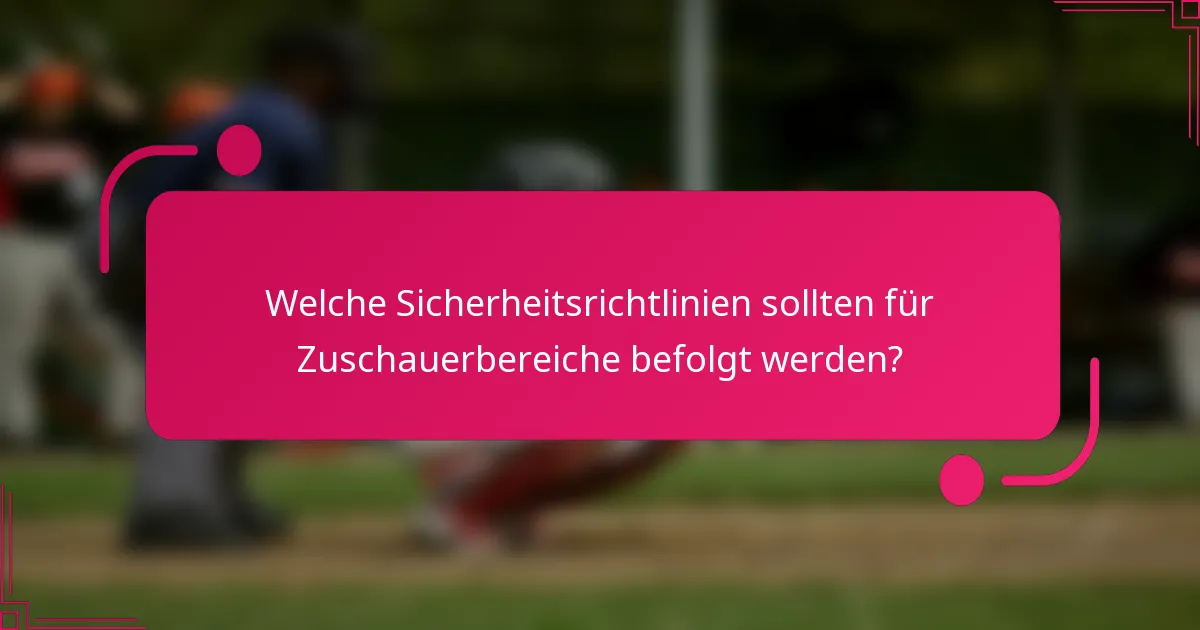 Welche Sicherheitsrichtlinien sollten für Zuschauerbereiche befolgt werden?