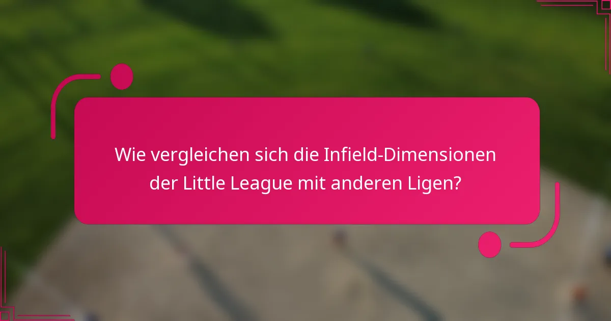 Wie vergleichen sich die Infield-Dimensionen der Little League mit anderen Ligen?